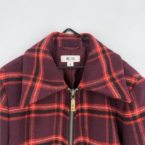 Was Him Men’s St. Helen Plaid Wool Blend Leather Patch Pocket Jacket